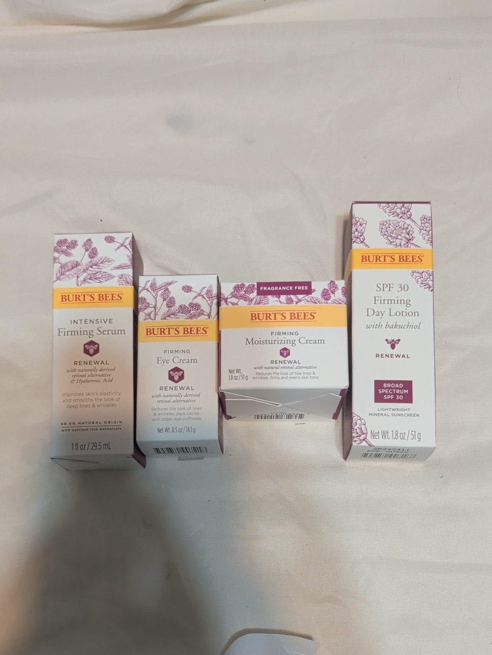 Burt's Bees Renewal Firming Skincare Set — Pink and Yellow Accents